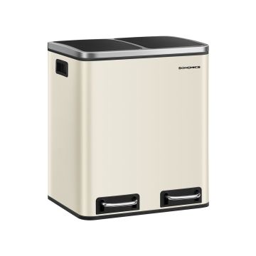Trash can 30L., cream/black