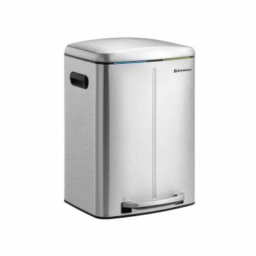 40 l waste bin with 2 compartments, silver