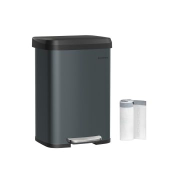 Trash can 40.4x38x58.5cm., black/dark gray