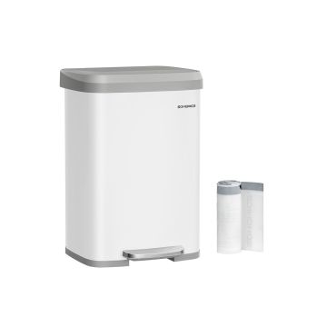 Trash can 40.4x38x58.5cm., white/gray