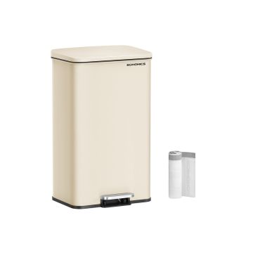 Trash can 34.8x32.1x55.7cm., beige