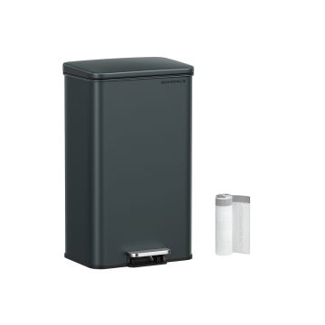 Trash can 34.8x32.1x55.7cm., dark gray/black
