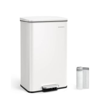 Trash can 34.8x32.1x55.7cm., white/black