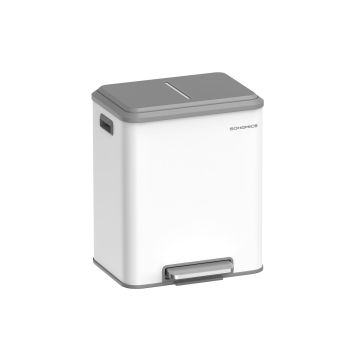 Trash can 30L., white/gray