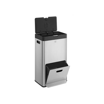 Trash can 60L., silver/black