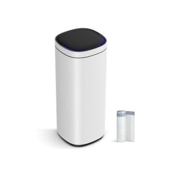 Trash can with motion sensor 50L., white/black