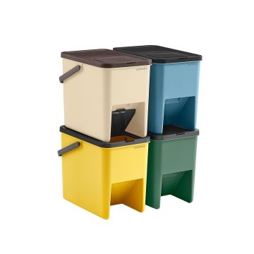 Set of 4 trash cans 20L, assorted colors