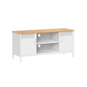 Szafka RTV 40x120x55cm, jasnobrązowa/biała