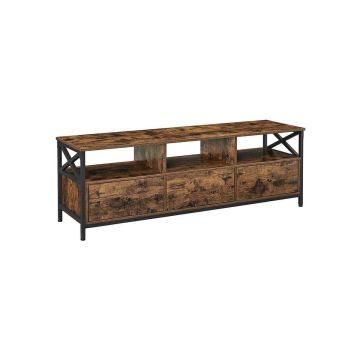 Szafka RTV LTV301B01 147 x 40 x 50 cm, brązowo-czarna
