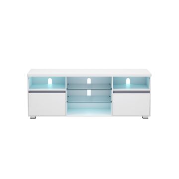 Szafka RTV z oświetleniem LED 40x160x60cm, biała