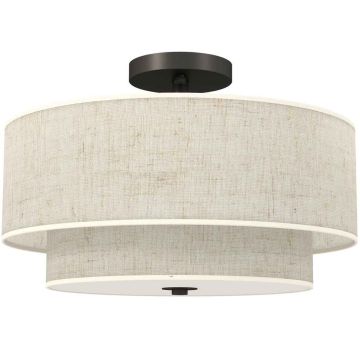 Lampa sufitowa, 3 × E14, biało-czarna, Ø40 × 26 cm