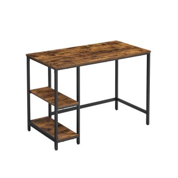 Desk with shelves 50x100x75cm., brown/black
