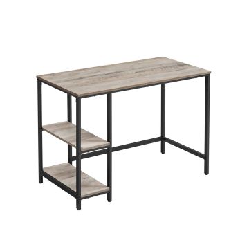 Desk with shelves 50x100x76cm., light brown/black