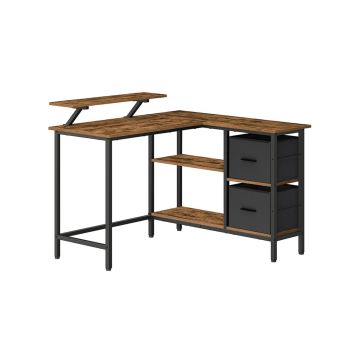 Desk with drawers 105x115x89.5cm., black/brown