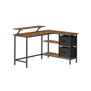 Desk with drawers 105x135x89.5cm., black/brown