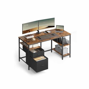 Desk 140x60x76cm., black/brown