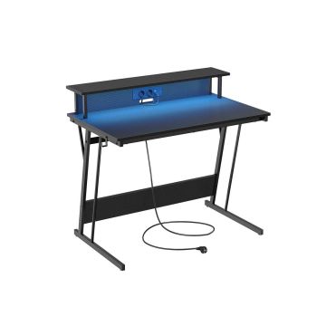 Desk with charging station 60x120x91cm, black