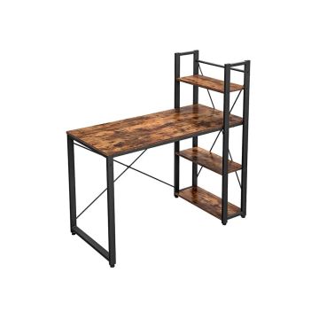 Desk 120 cm long, vintage brown and black
