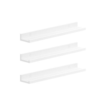 Set of 3 wall shelves 10x60x5cm., white