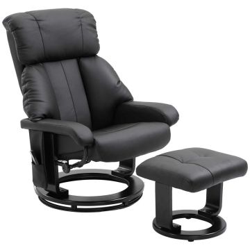 Massage chair with footrest Homcom, black