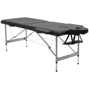 Massage table Homcom 186x71x83cm., black/gray