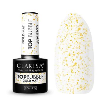 Matte top coat Claresa Top Bubble Gold Matt No Wipe, 5 g