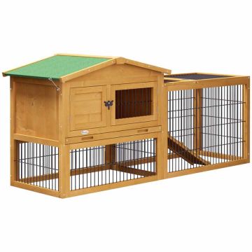 Small animal cage PawHut 150x52x68cm., brown/green