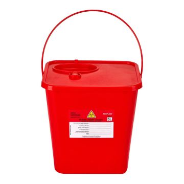 ACTIVESHOP medical waste container, Red