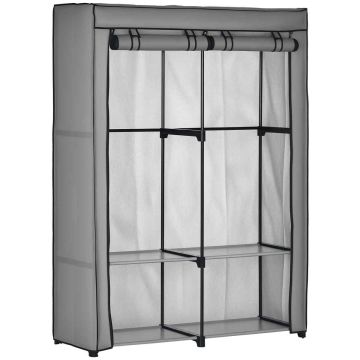 Szafa materiałowa Homcom 118x49x170cm., szaro-czarna