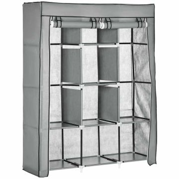 Szafa materiałowa Homcom 125x43x162,5cm., szaro-czarna