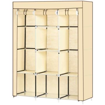 Szafa materiałowa Homcom 125x43x162,5cm, beż/czarny