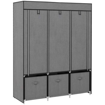 Szafa materiałowa Homcom 125x43x162,5cm., ciemnoszary/czarny