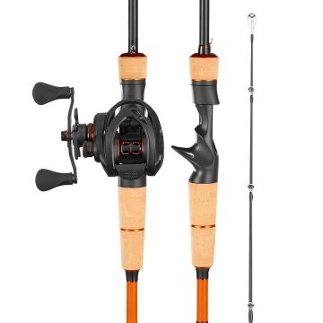 Fishing rod and reel set VEVOR V1-652B-MF-L, left, 6 + 1 bearings, 200 × 13 × 10 cm