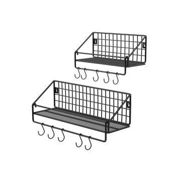 Wall-mounted outerwear hanger set LFS02BK, 2 pieces, black