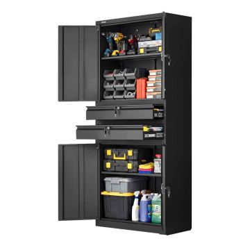 Szafka metalowa VEVOR CB02, 4 drzwi, 2 szuflady, 76 × 180 × 38 cm