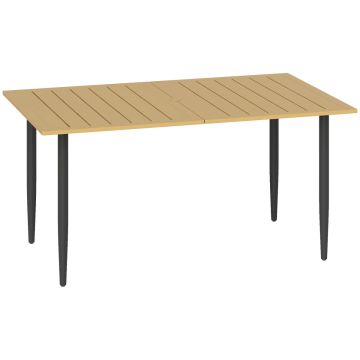 Metal outdoor table, with umbrella hole, Brown, 150 × 73 × 90 cm