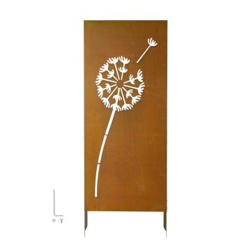 Metalowy parawan prywatności VEVOR HA-SS-17, 1 panel z częścią boczną, brązowy, 61 × 160 cm