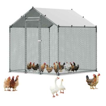 Metalowa konstrukcja kurnika VEVOR JD222 z dachem PE, 2 × 2 × 2 m