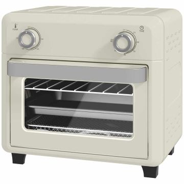 Mini piekarnik Homcom 32x27,2x29,8cm, kolor kremowo-srebrny