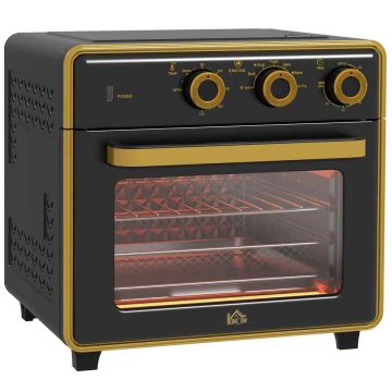 Mini piekarnik Homcom 36x37,7x34,5cm, kolor czarno-złoty