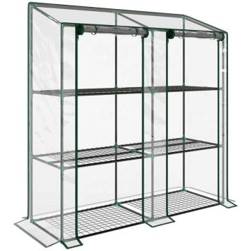 Mini szklarnia, 3 piętra, 6 półek, 143 × 46 × 141/151 cm