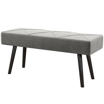 Ławka miękka Homcom 100x36x45cm, szaro-czarna