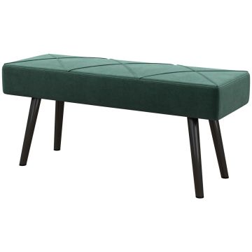 Ławka miękka Homcom 100x36x45cm, ciemnozielona/czarna