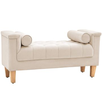 Ławka miękka Homcom 115x44x58cm, beż/jasnobrązowy