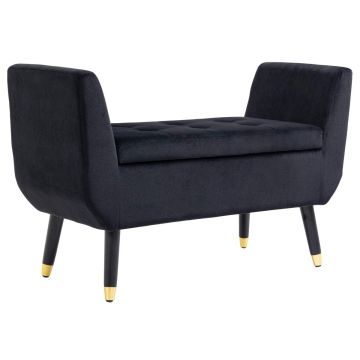 Ławka miękka z pojemnikiem Homcom 107x42x65cm, kolor czarno-złoty