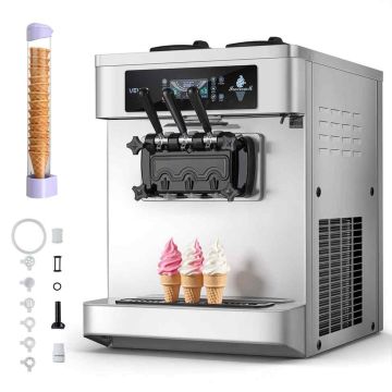Soft ice cream maker VEVOR YKF-9236T, 3 flavors, 85 × 90.5 × 61 cm