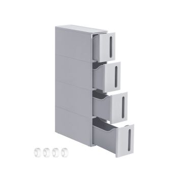 SONGMICS KFR08WT wózek mobilny, 4 szuflady, 45,2 × 17,3 × 84 cm