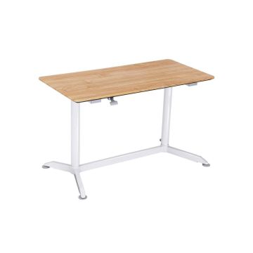 Height-adjustable electric desk LAD08NW, white/oak