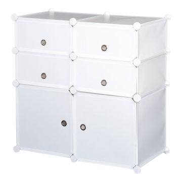 Szafka na buty modułowa Homcom 75x37x73cm, biała
