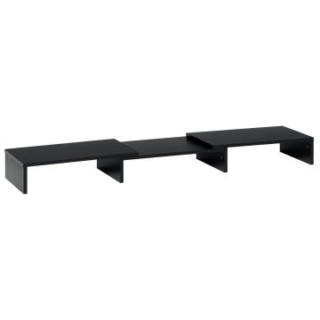 Podstawka pod monitor, do 2 monitorów, czarna, 80–117 × 23,5 × 10 cm